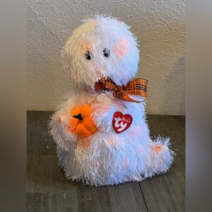 TY Punkies - Shriekers the ghost Large holding a pumpkin - 11 Inch- MWMTs